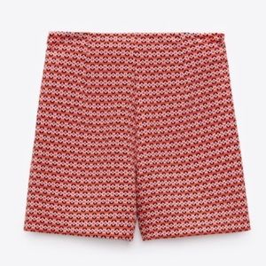 Zara Orange Geometric Short
